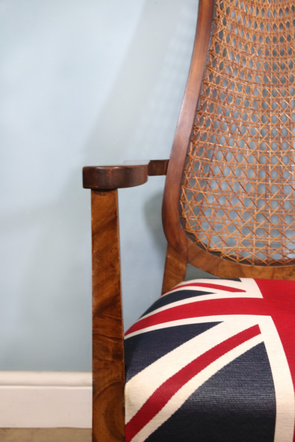 Art Deco period hardwood framed and cane back armchair View XIII