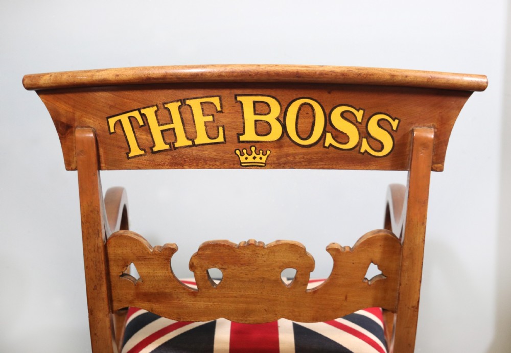 A throne for the Boss! An Victorian mahogany framed bar back carver chair View X