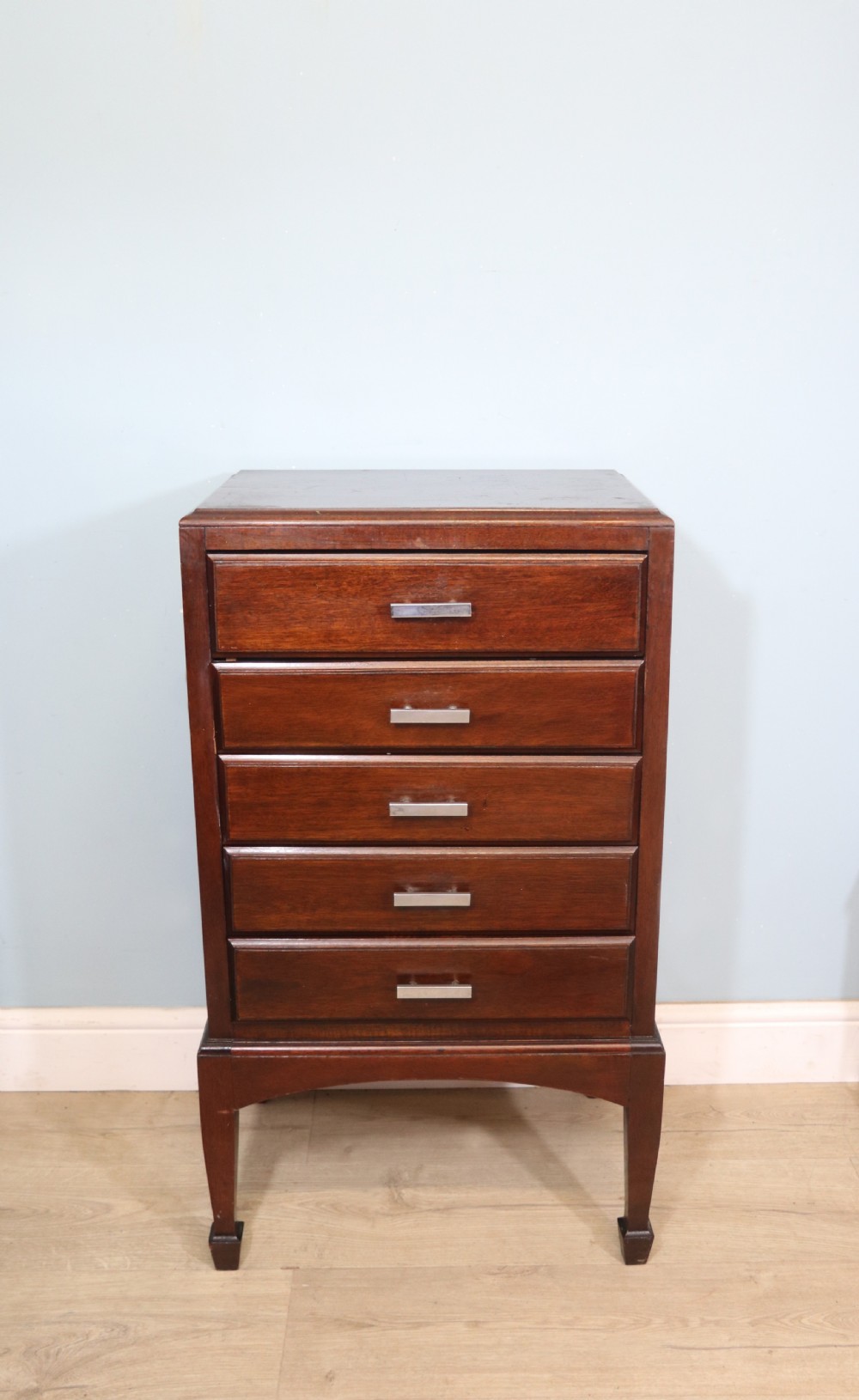 A lovely Art Deco period music cabinet with five drawers!  View VII