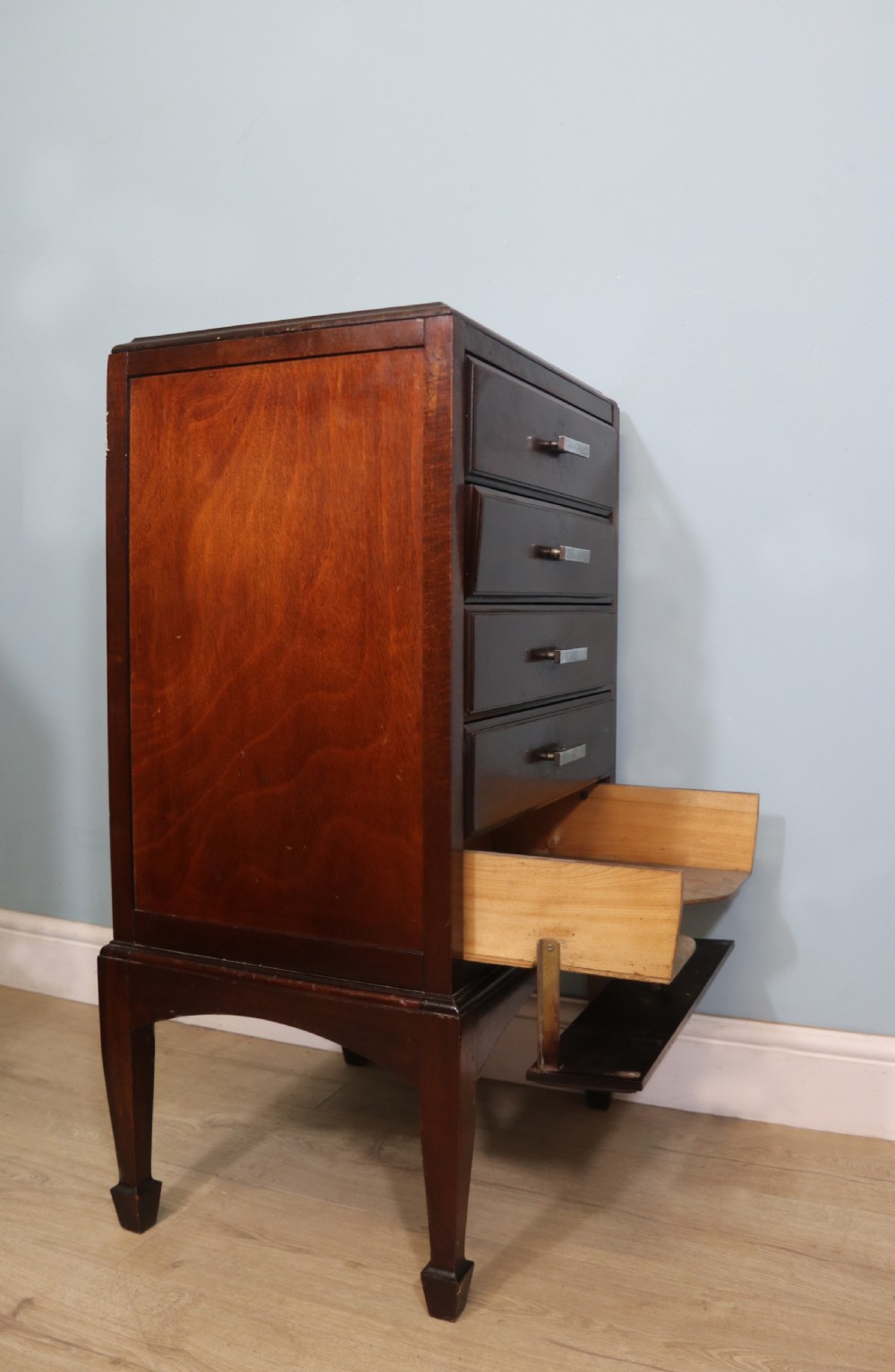 A lovely Art Deco period music cabinet with five drawers!  View VI