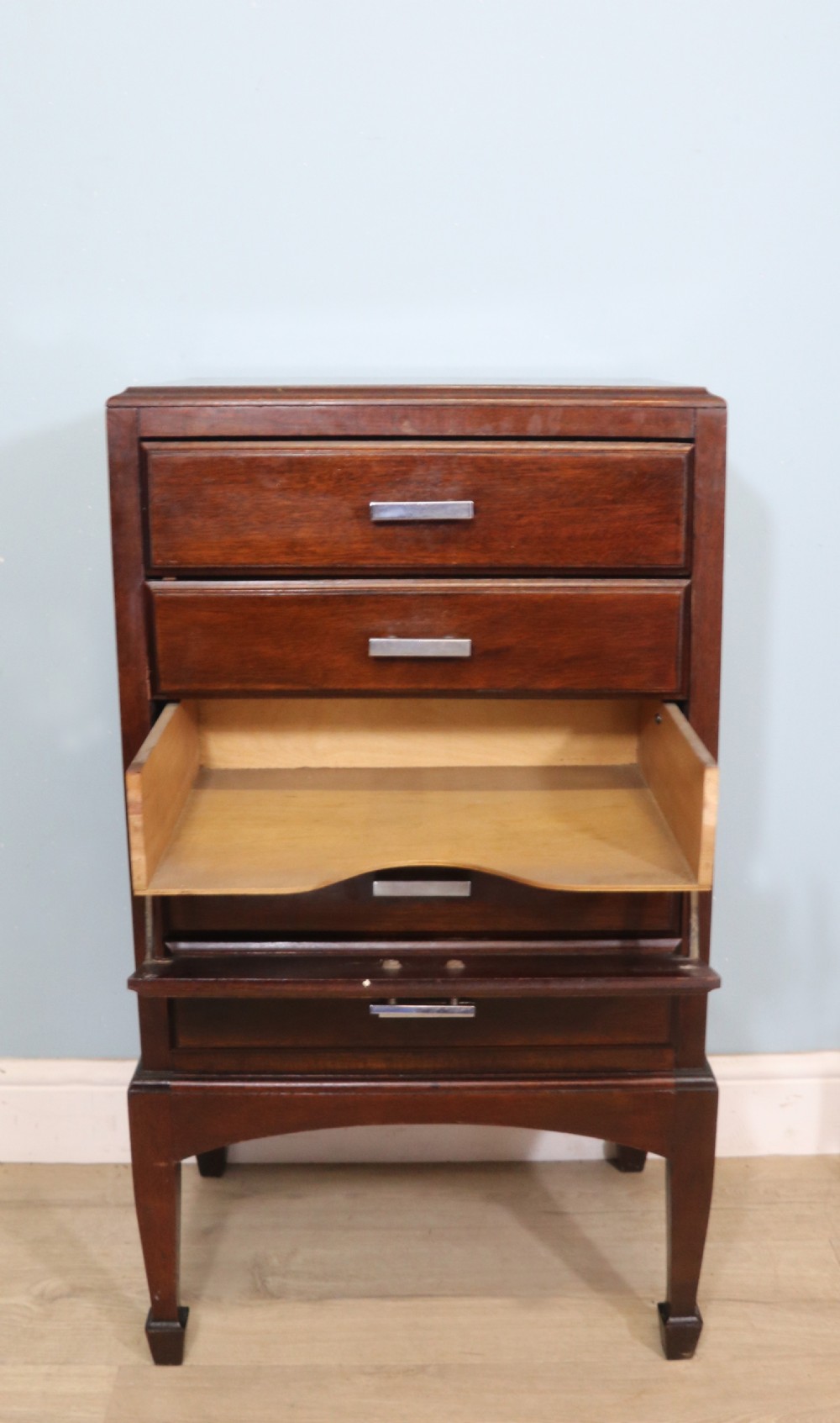 A lovely Art Deco period music cabinet with five drawers!  View IX