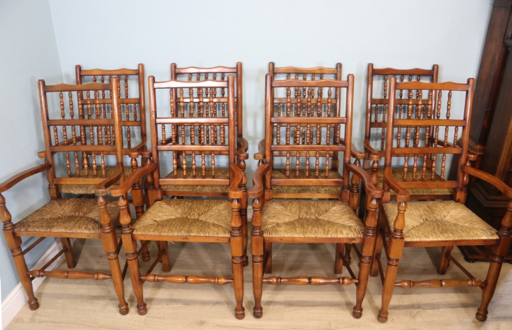 Farmhouse Style!  matching set of eight carver chairs View III