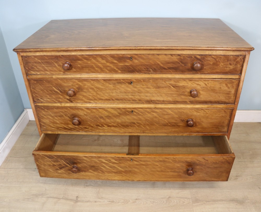 Unusual late 19th century satinwood, slightly over-sized chest of drawers View VII