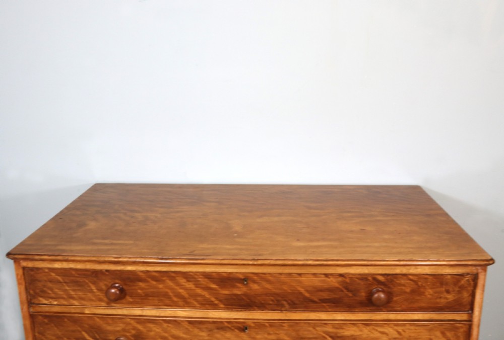 Unusual late 19th century satinwood, slightly over-sized chest of drawers View VIII
