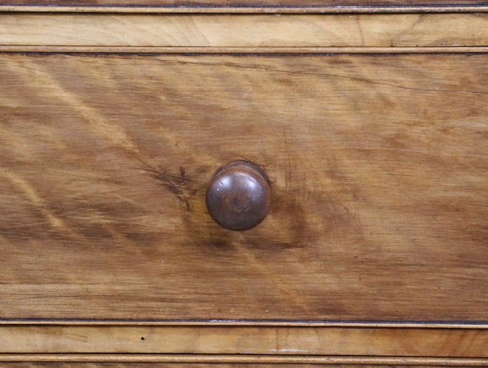 Unusual late 19th century satinwood, slightly over-sized chest of drawers View XII