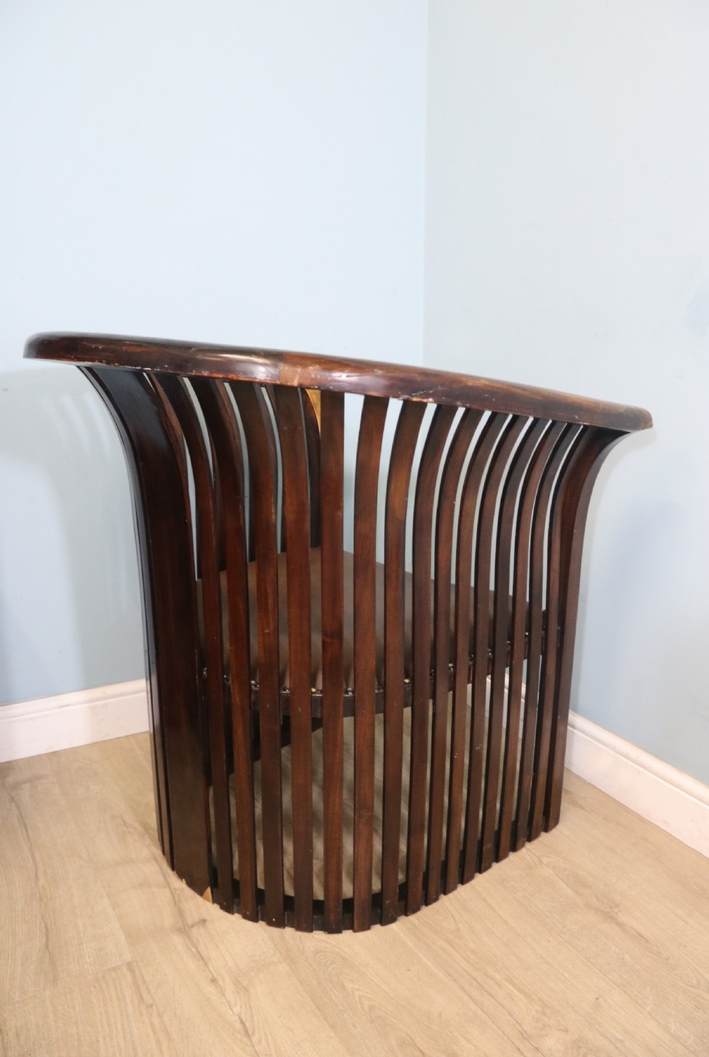 An early 20th century hardwood framed chair with curved back View IX