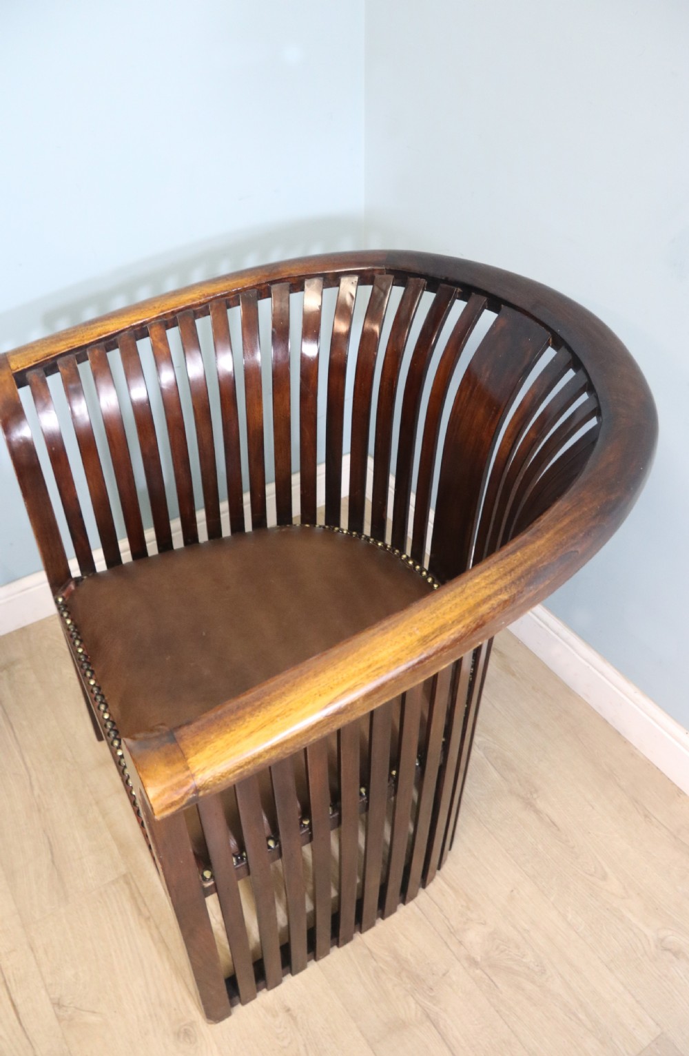 An early 20th century hardwood framed chair with curved back View XII
