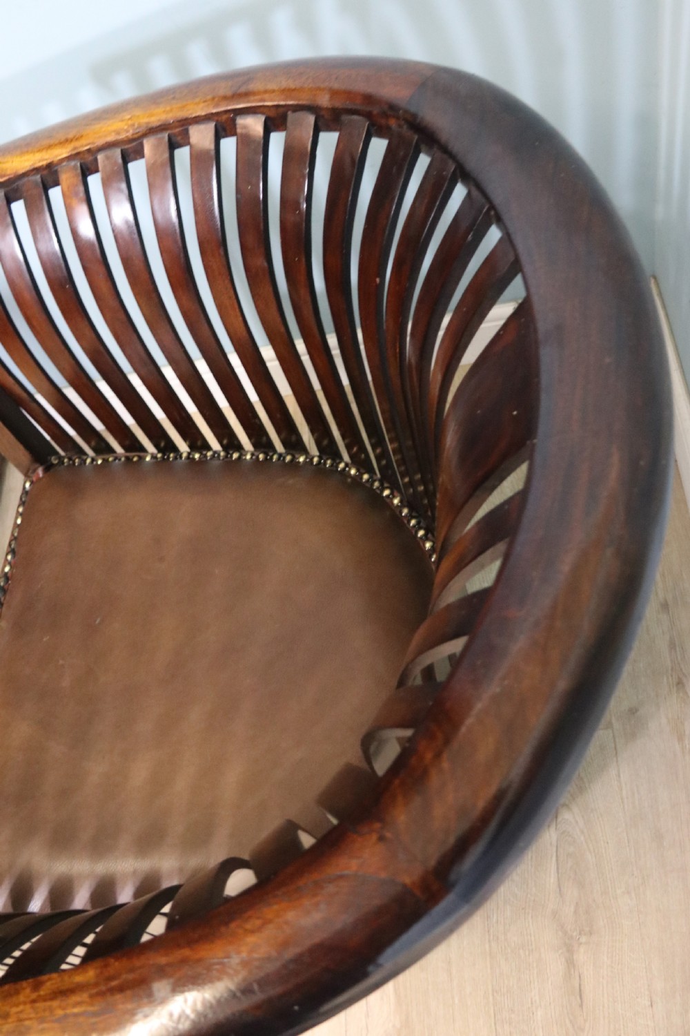 An early 20th century hardwood framed chair with curved back View XIII