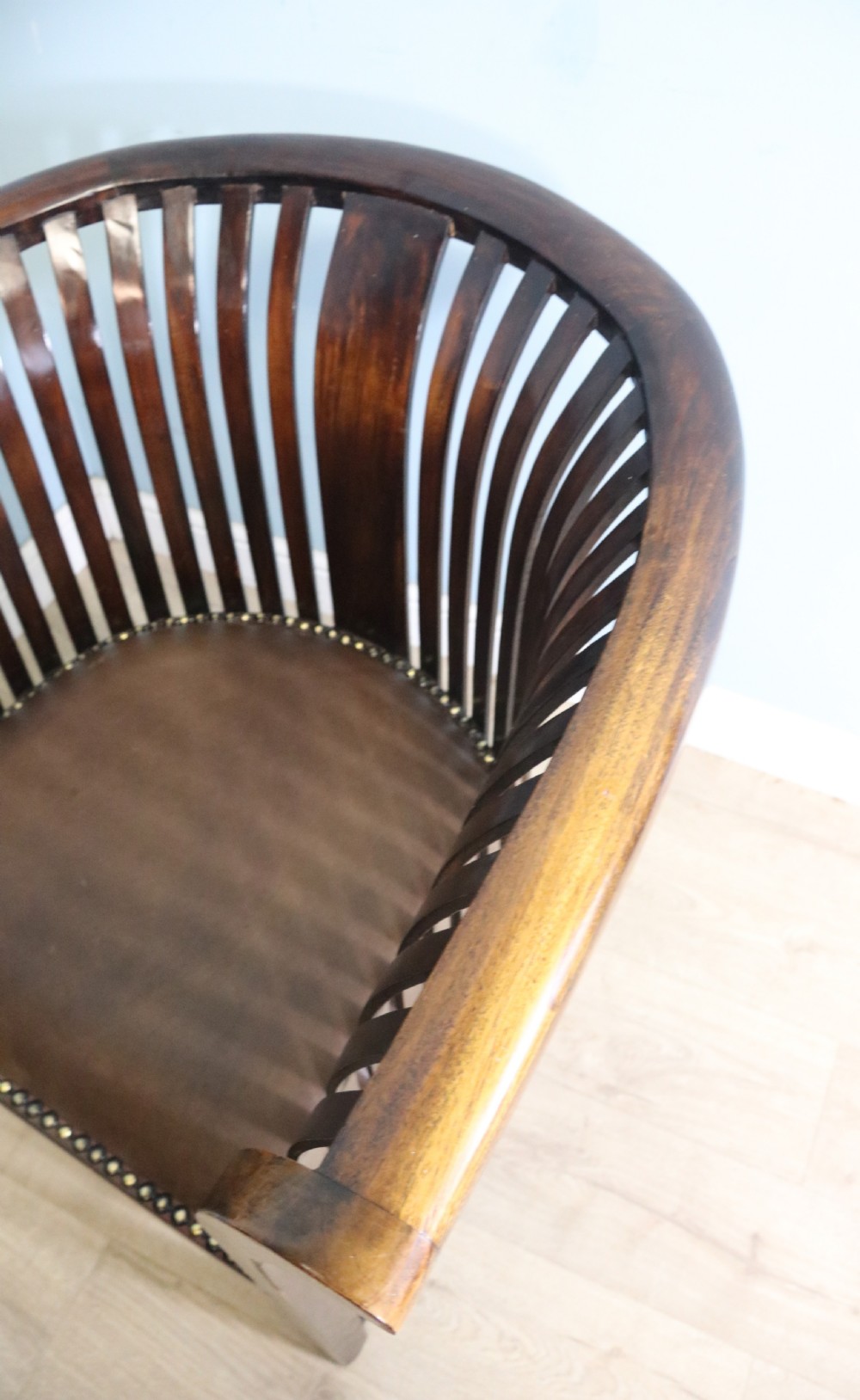 An early 20th century hardwood framed chair with curved back View XVII