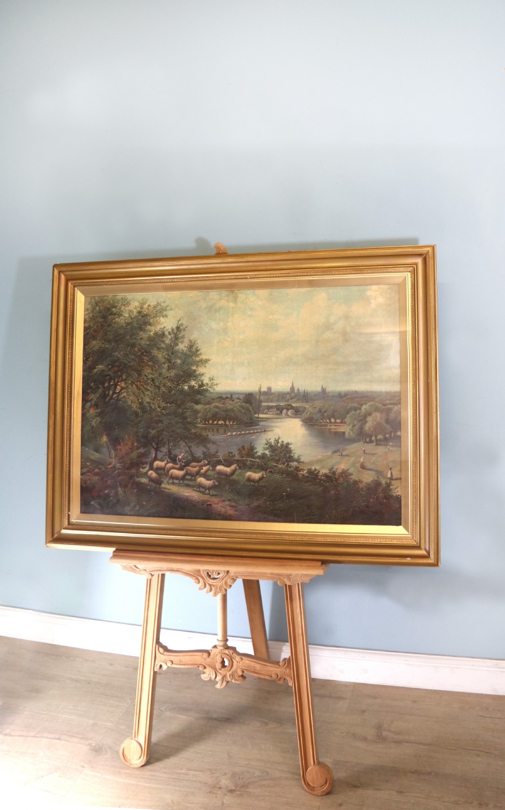 True pair of lovely Victorian oleographs depicting  View IX