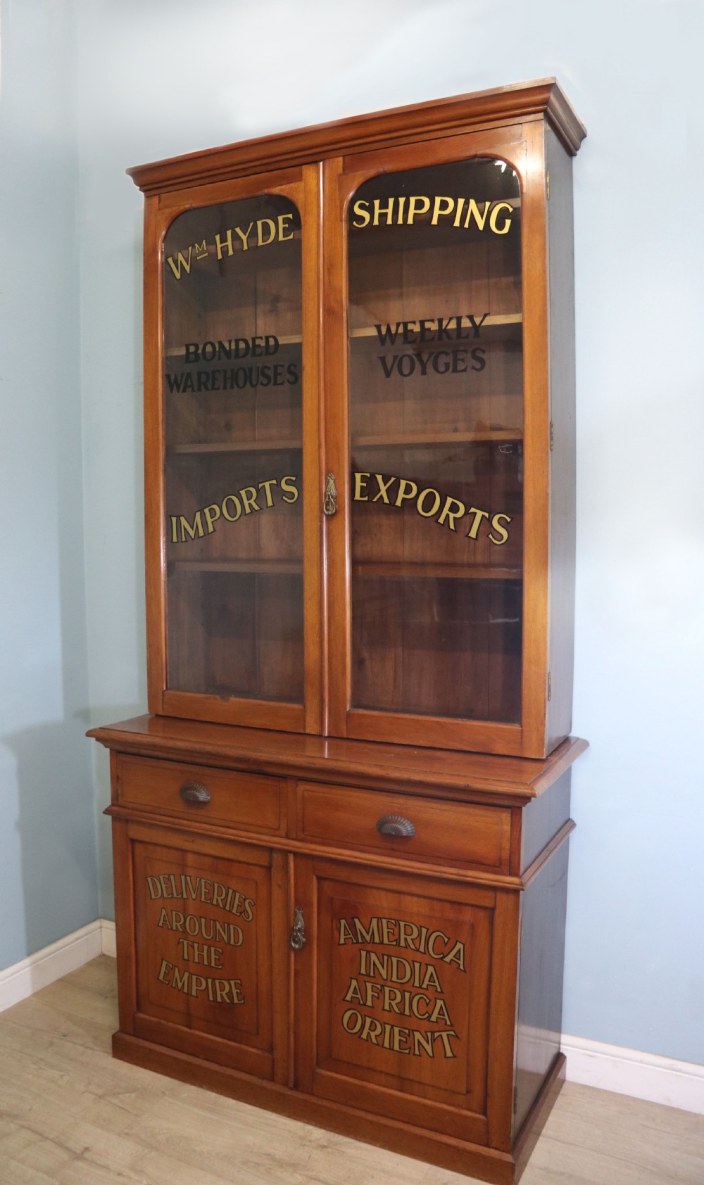 Late 19th century light American Walnut bookcase cabinet  View III