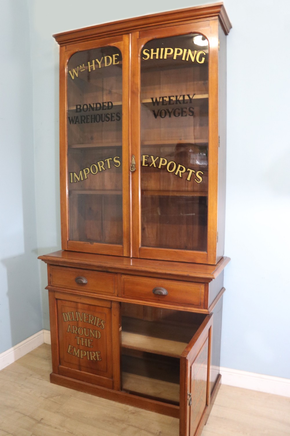 Late 19th century light American Walnut bookcase cabinet  View IV