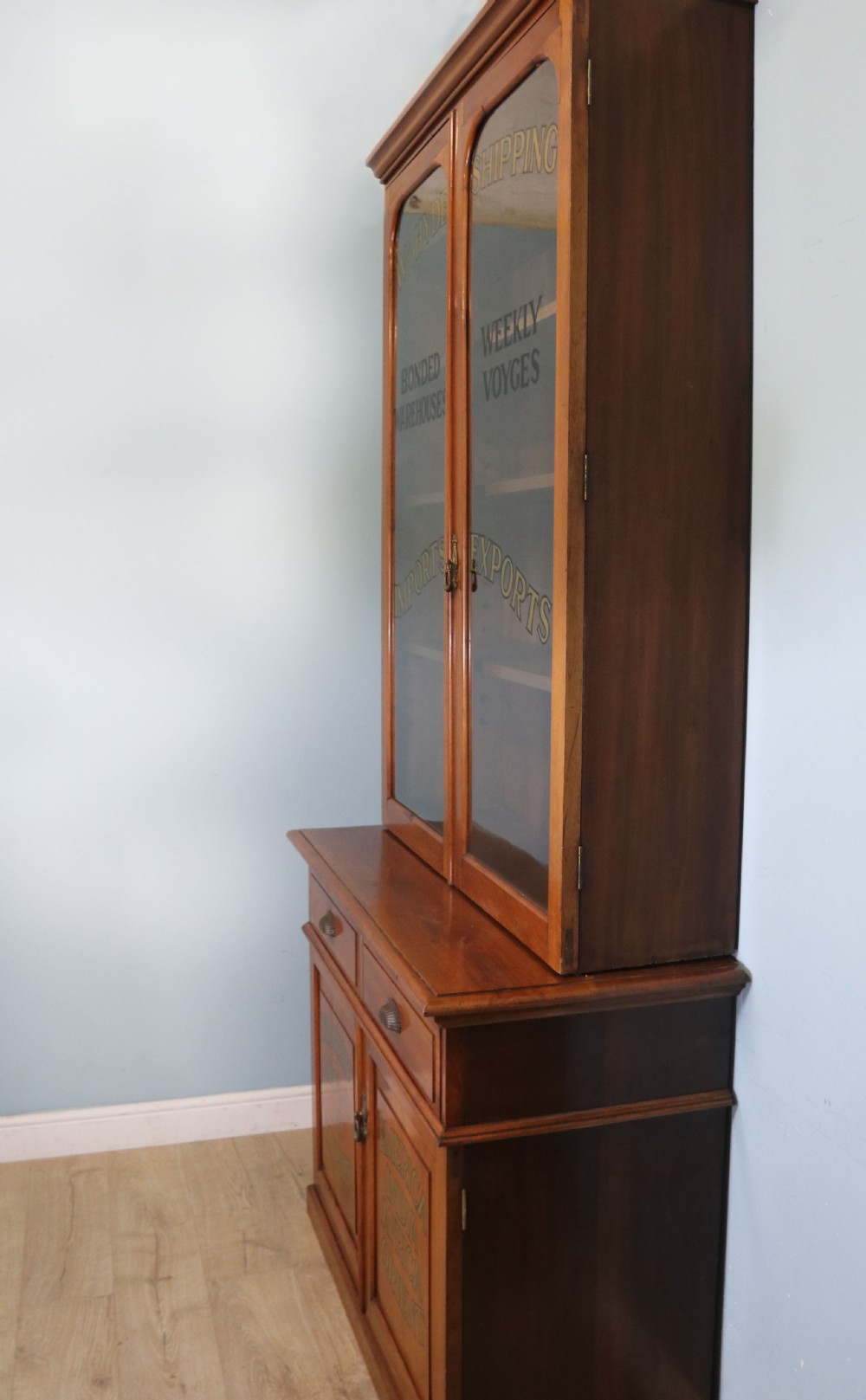 Late 19th century light American Walnut bookcase cabinet  View V