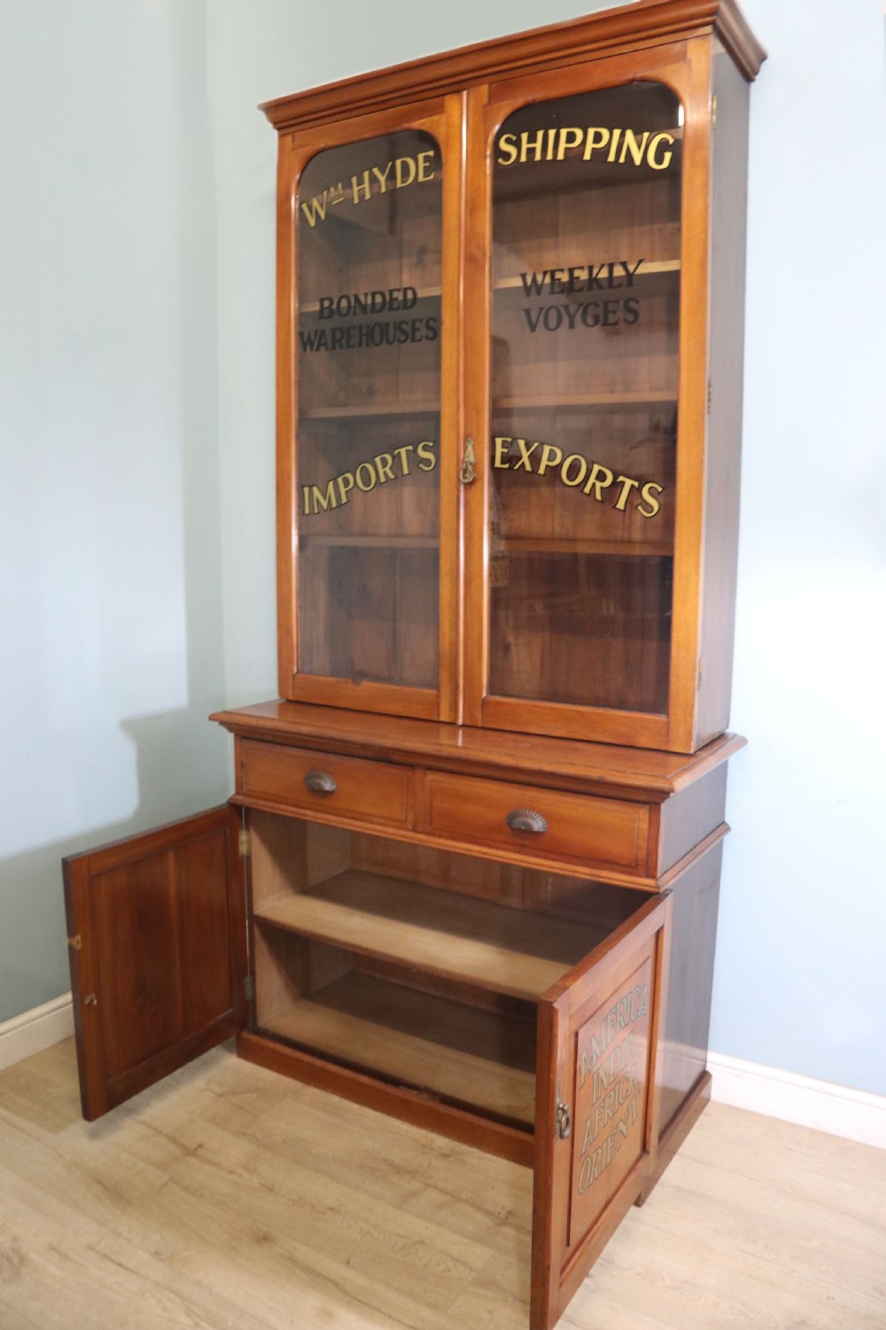 Late 19th century light American Walnut bookcase cabinet  View VI