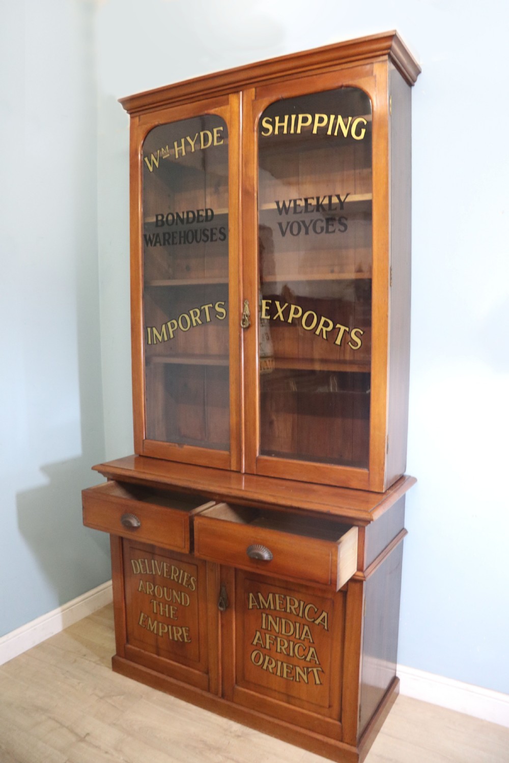 Late 19th century light American Walnut bookcase cabinet  View VIII