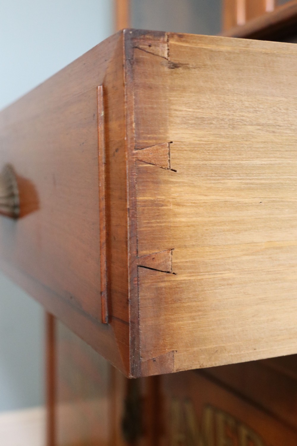 Late 19th century light American Walnut bookcase cabinet  View XXIII