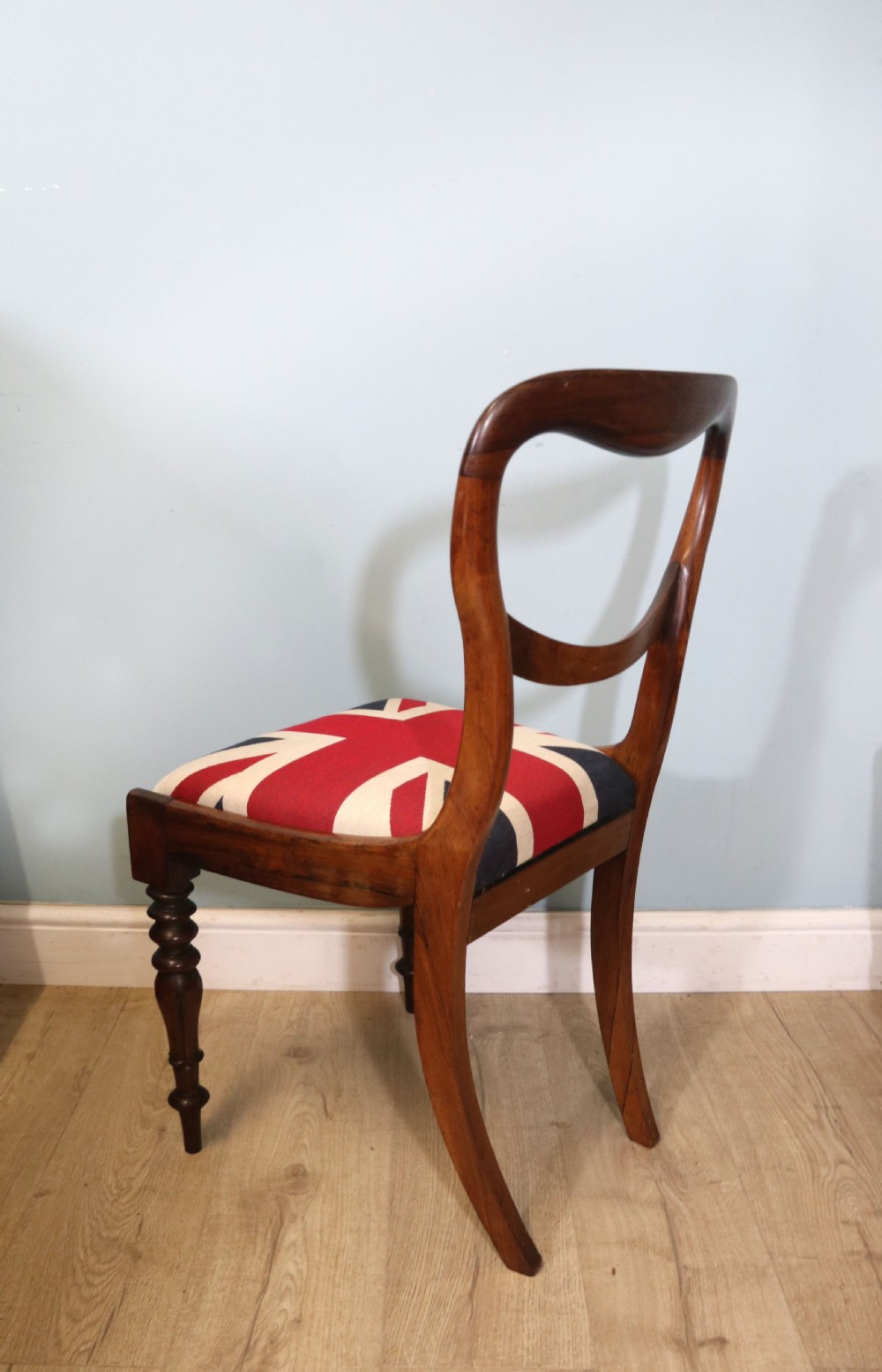 Pair of quality Victorian solid rosewood framed balloon back dining chairs View VIII