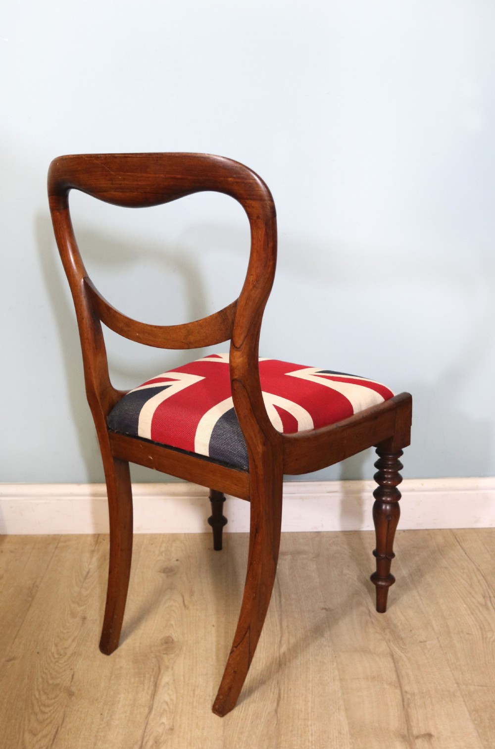 Pair of quality Victorian solid rosewood framed balloon back dining chairs View X
