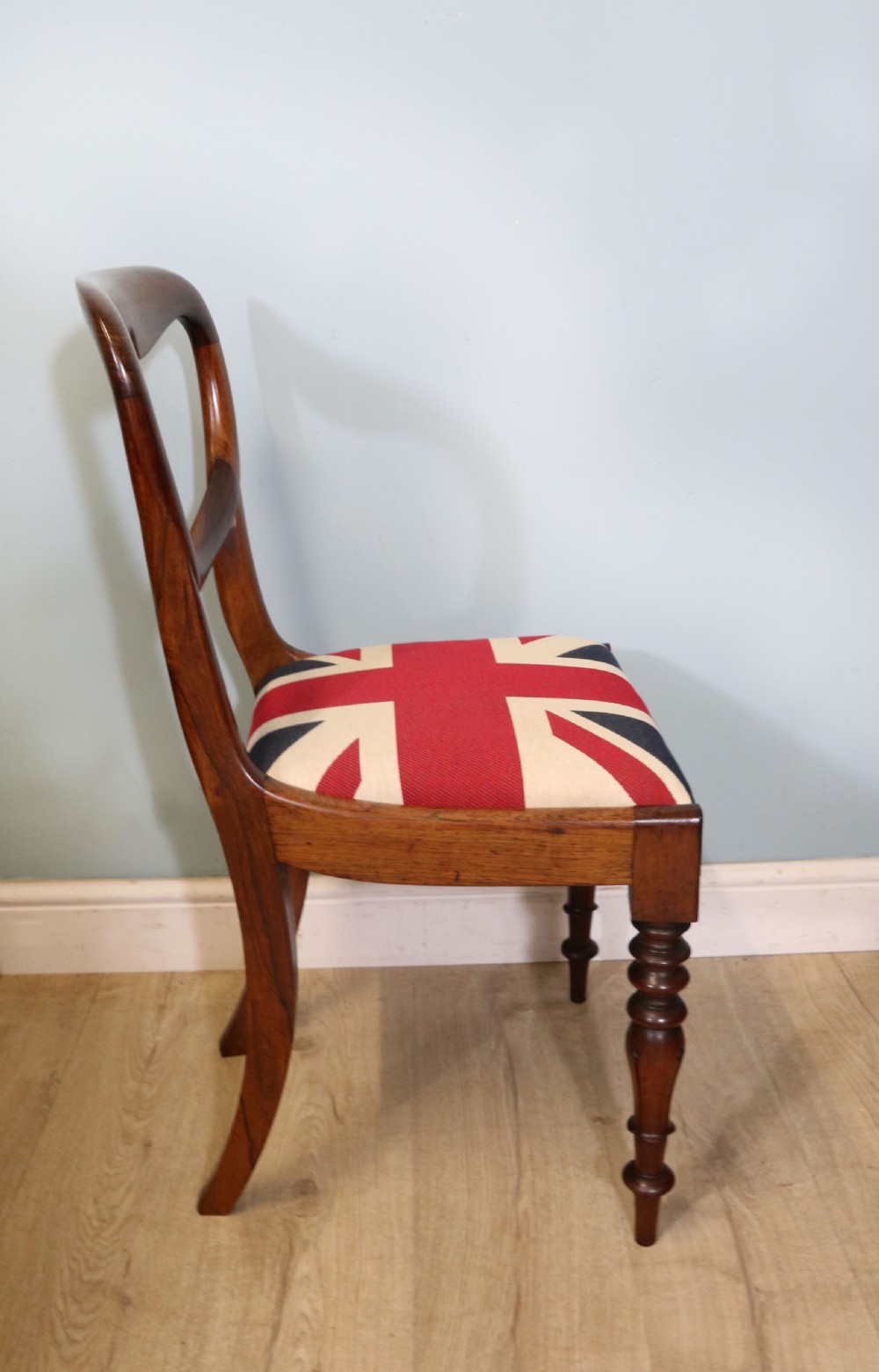 Pair of quality Victorian solid rosewood framed balloon back dining chairs View XI