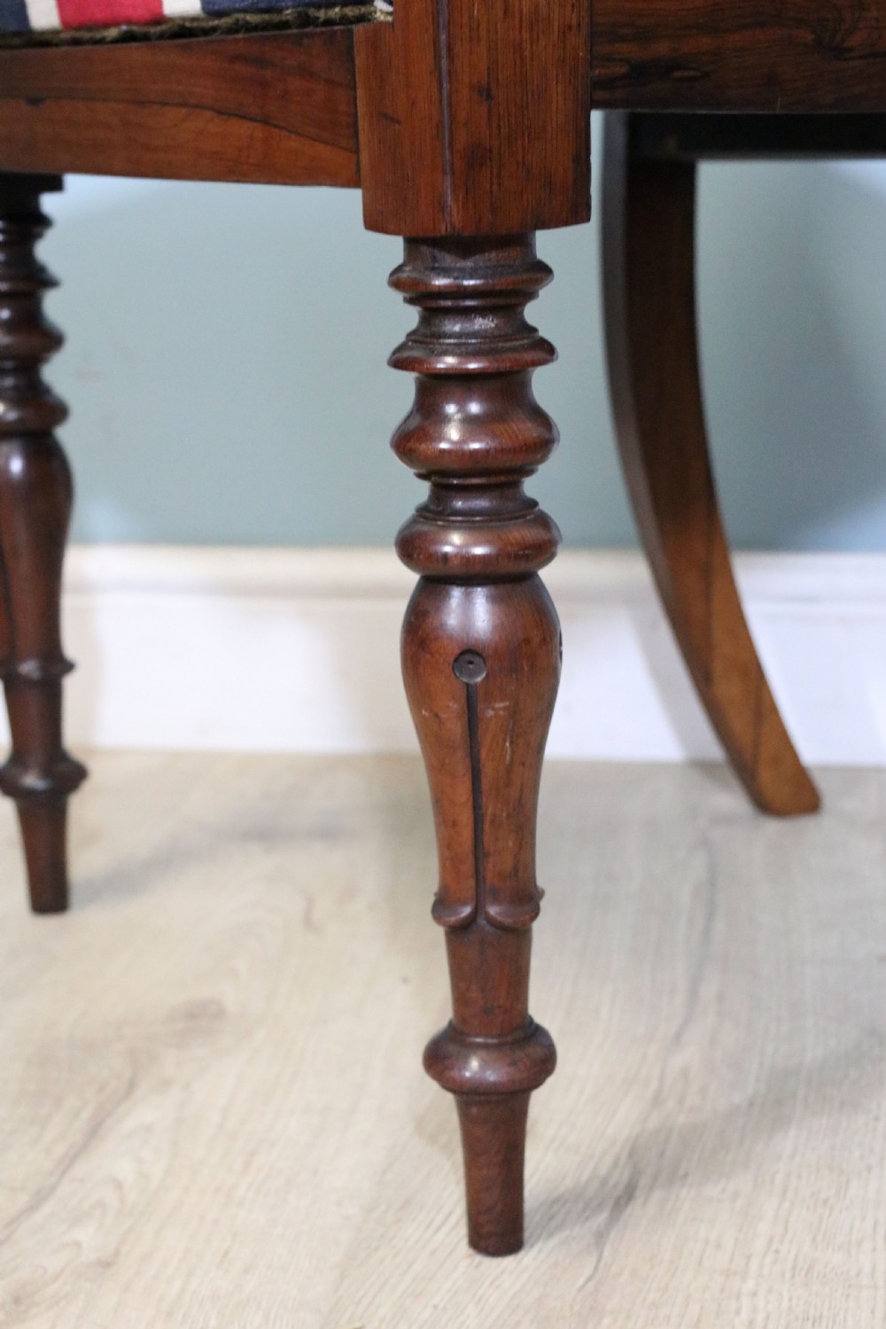 Pair of quality Victorian solid rosewood framed balloon back dining chairs View XVIII