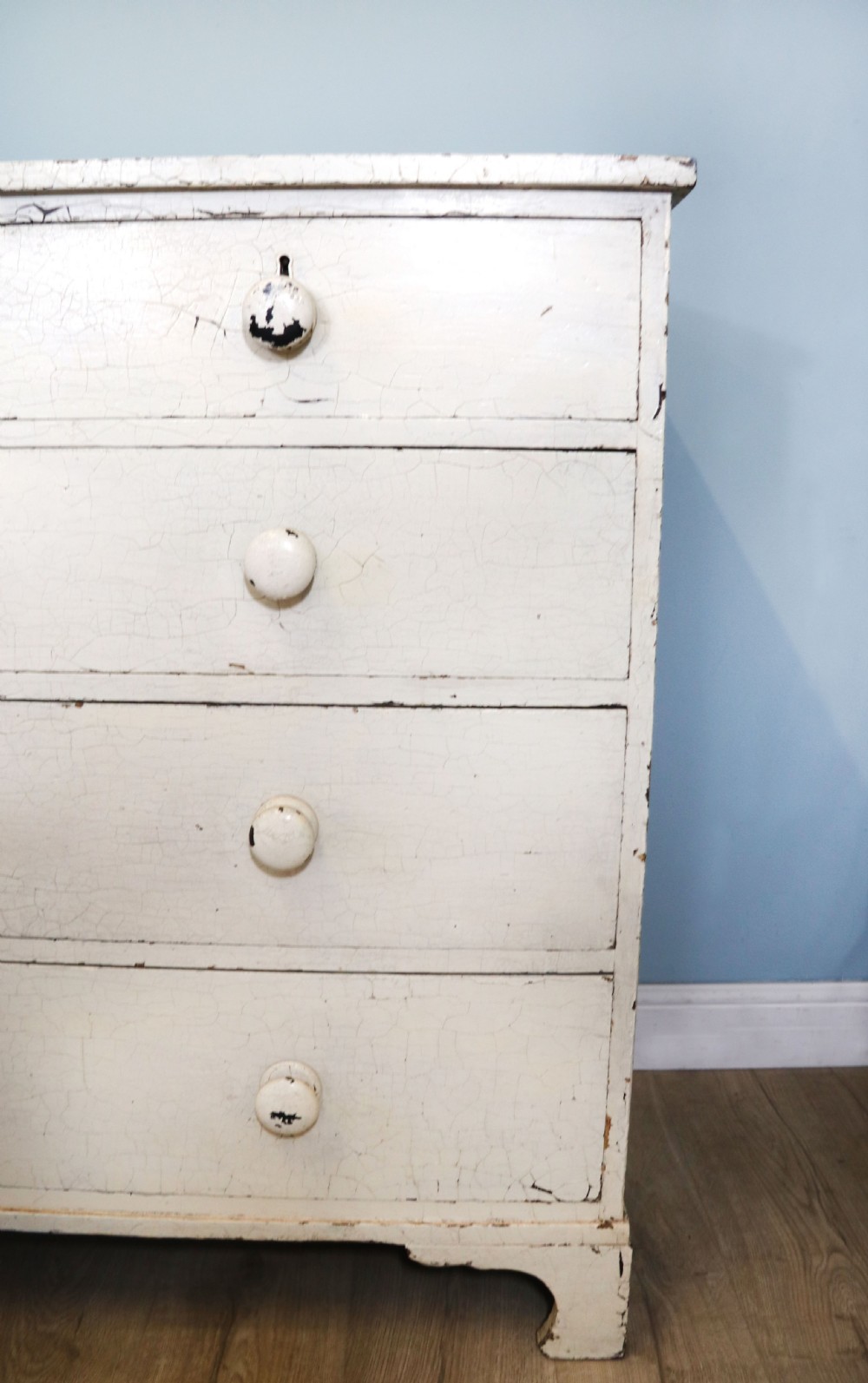 A lovely Victorian painted pine chest of drawers. View III