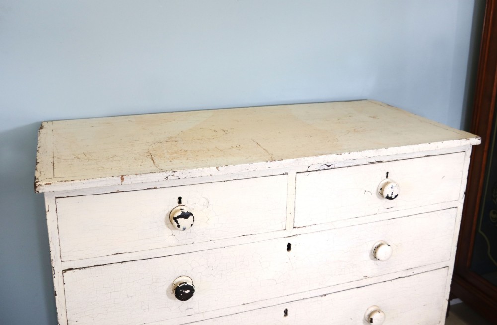 A lovely Victorian painted pine chest of drawers. View IV
