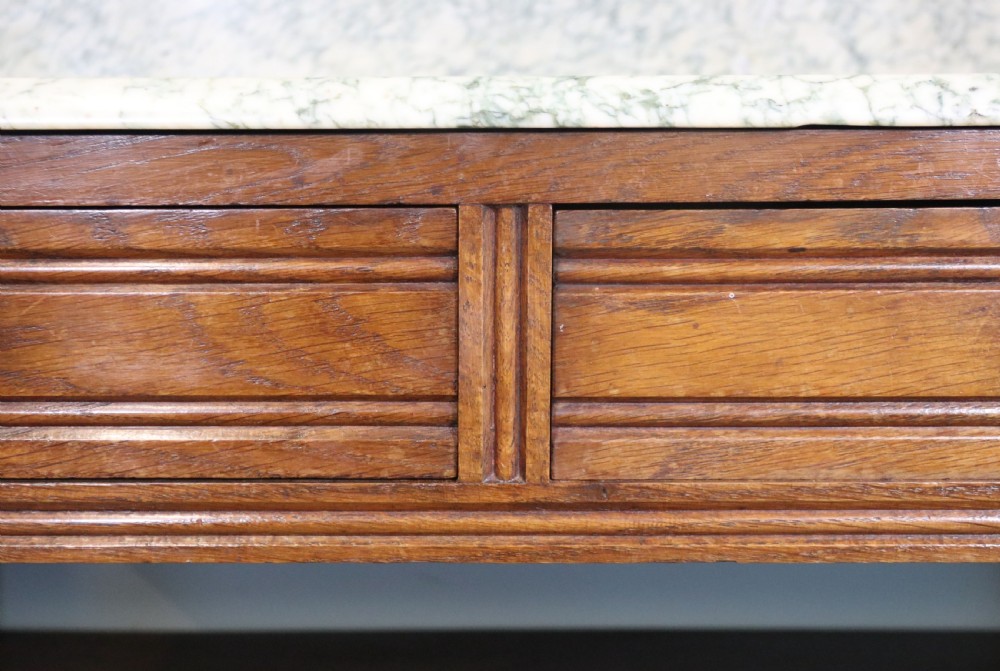 Late Victorian oak and walnut framed marble top washstand  View XII