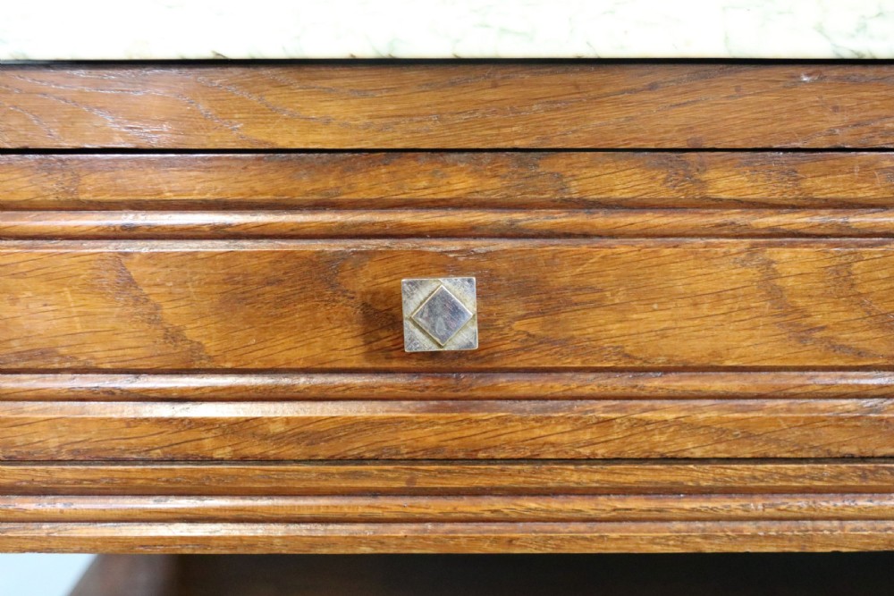 Late Victorian oak and walnut framed marble top washstand  View XIII