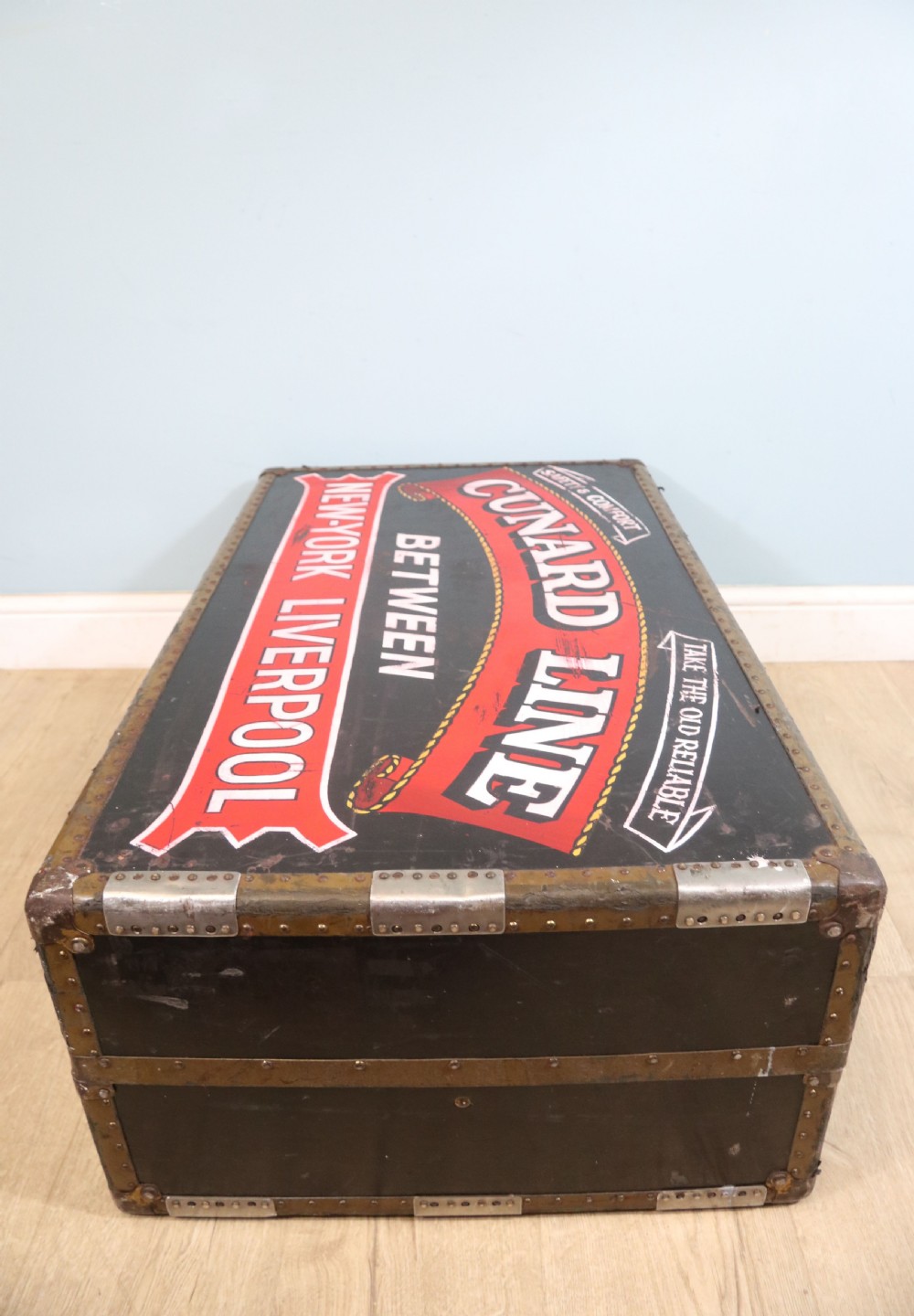 Shipping Line interest! A wonderful steamer trunk with fitted interior View XIII