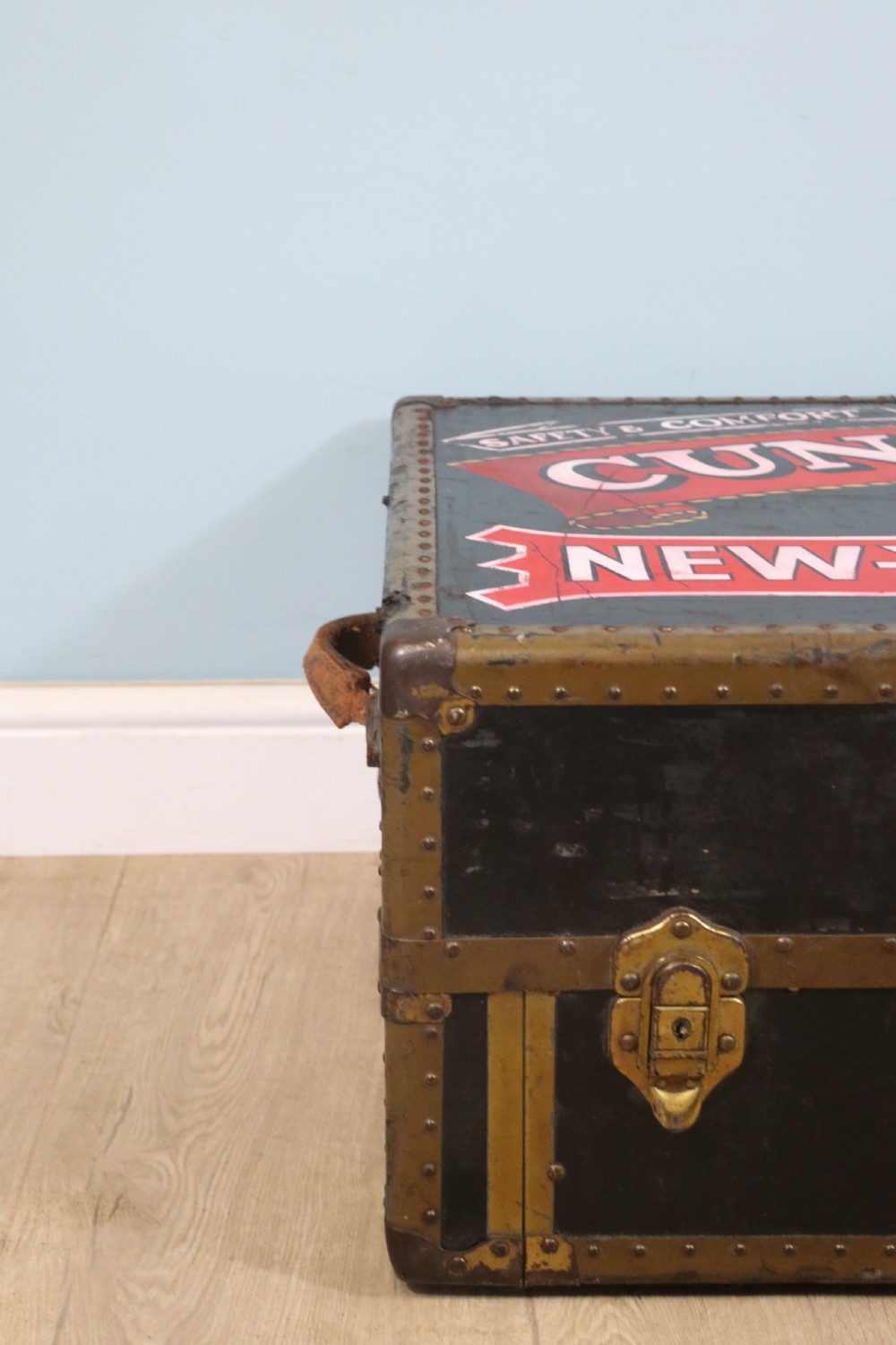 Shipping Line interest! A wonderful steamer trunk with fitted interior View XXII