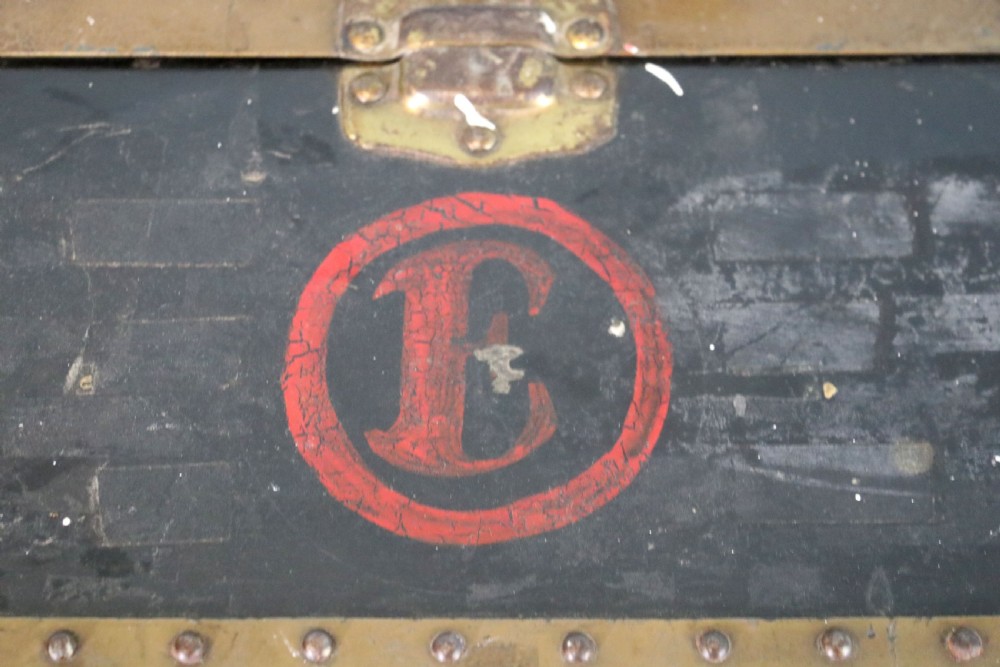Shipping Line interest! A wonderful steamer trunk with fitted interior View XXVIII