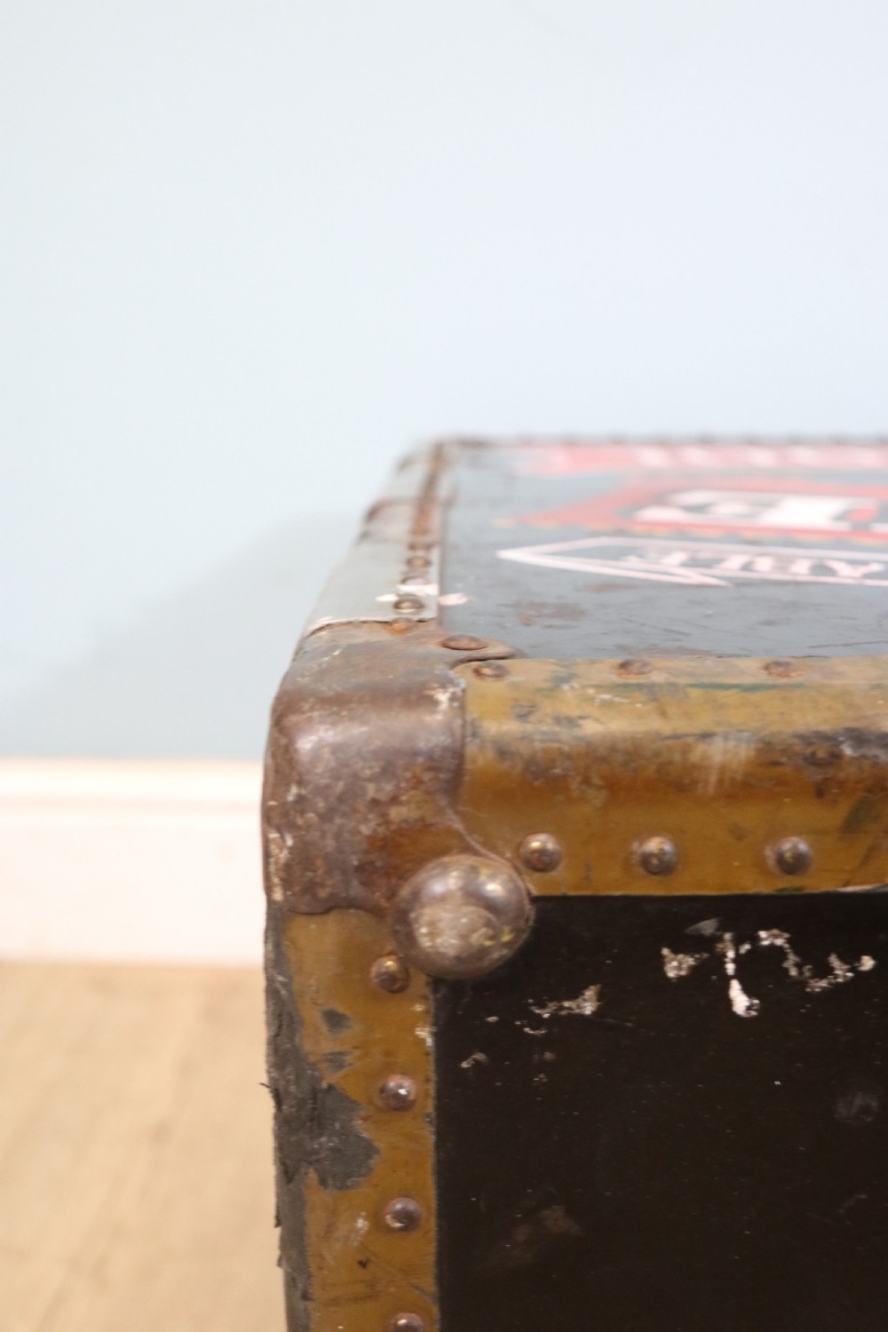 Shipping Line interest! A wonderful steamer trunk with fitted interior View XXX