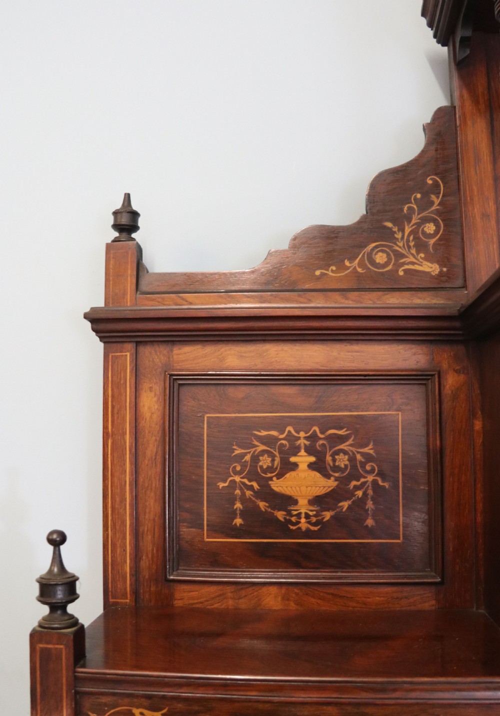 Late Victorian / Edwardian walnut veneered and inlaid side cabinet  View VIII