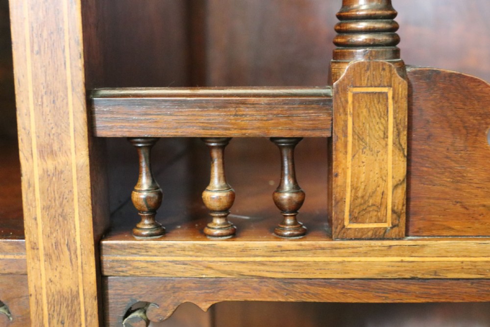 Late Victorian / Edwardian walnut veneered and inlaid side cabinet  View XXI