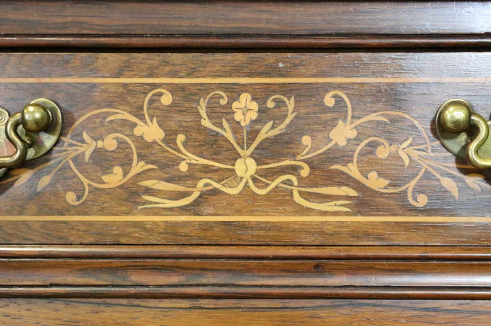 Late Victorian / Edwardian walnut veneered and inlaid side cabinet  View XXII