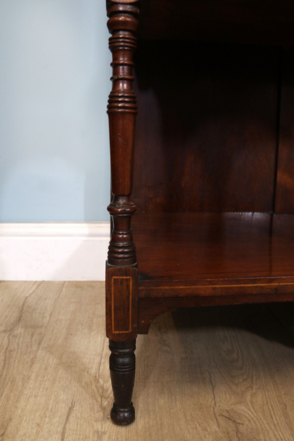 Late Victorian / Edwardian walnut veneered and inlaid side cabinet  View XXIX