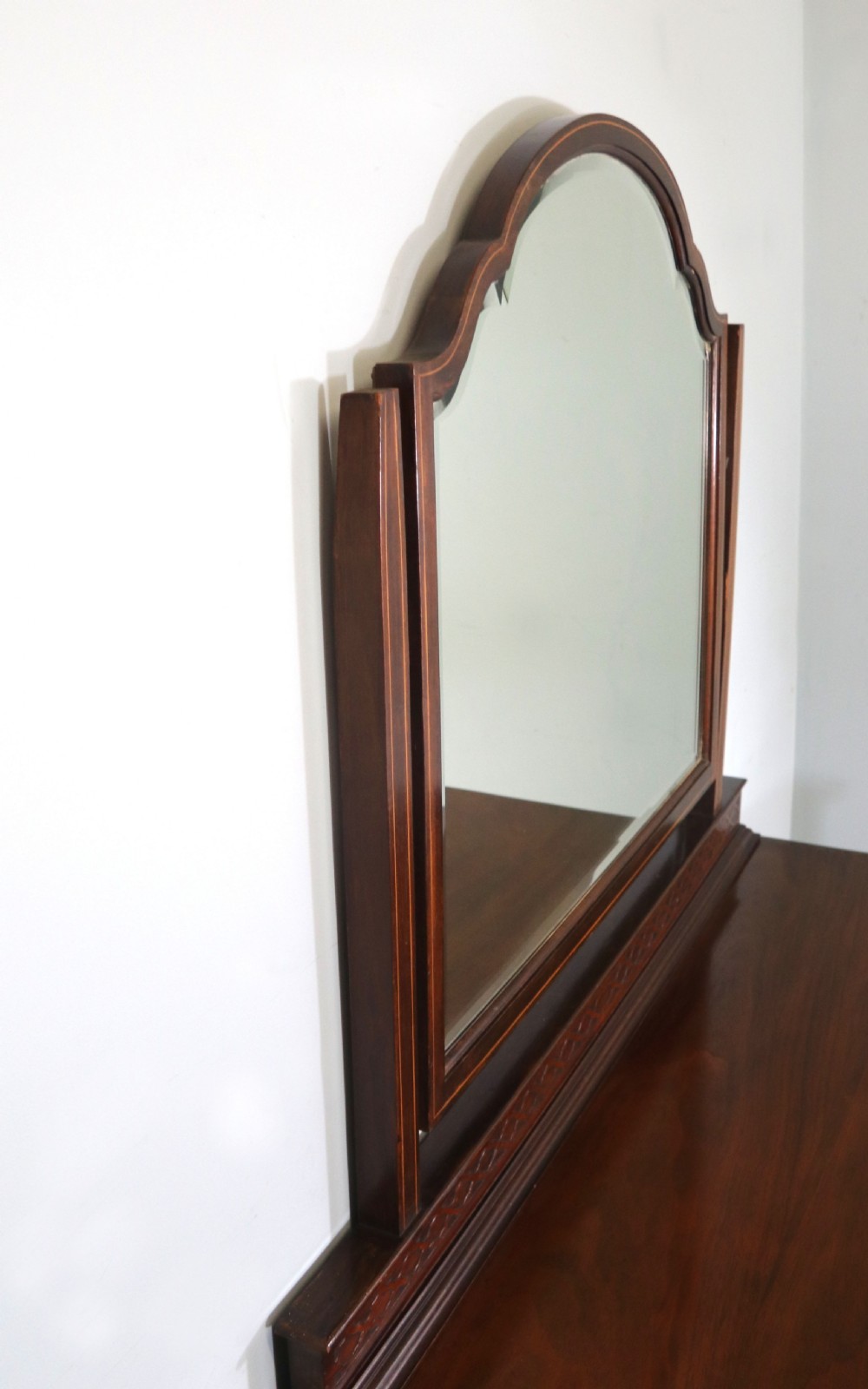 Edwardian mahogany and line inlaid dressing chest. View VII
