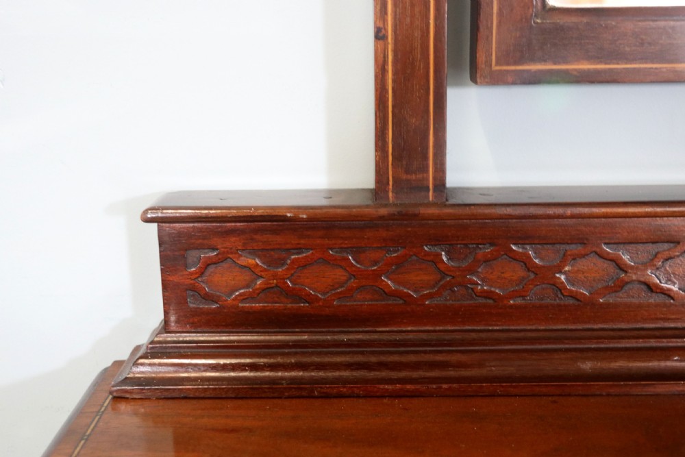 Edwardian mahogany and line inlaid dressing chest. View VIII