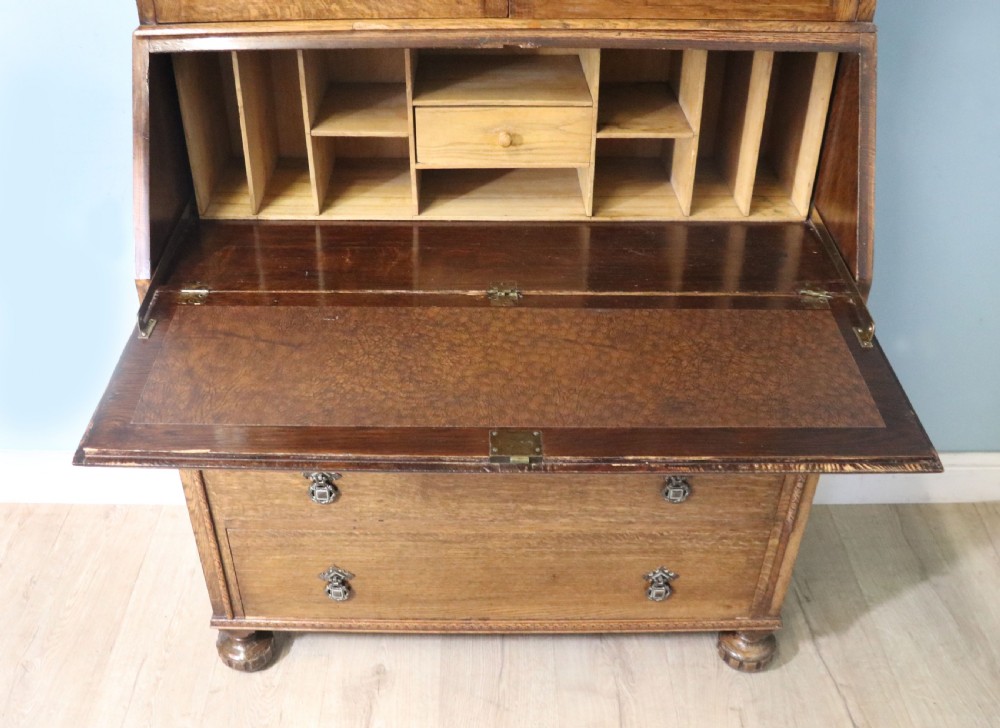 Early 20th century oak bureau bookcase View XI