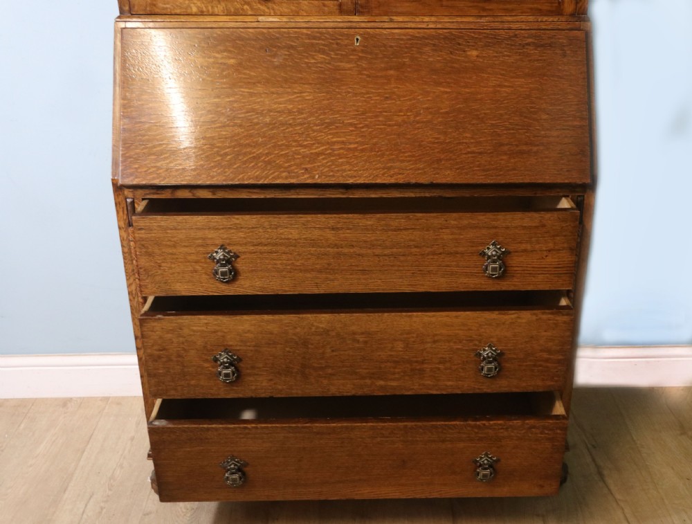 Early 20th century oak bureau bookcase View XVII