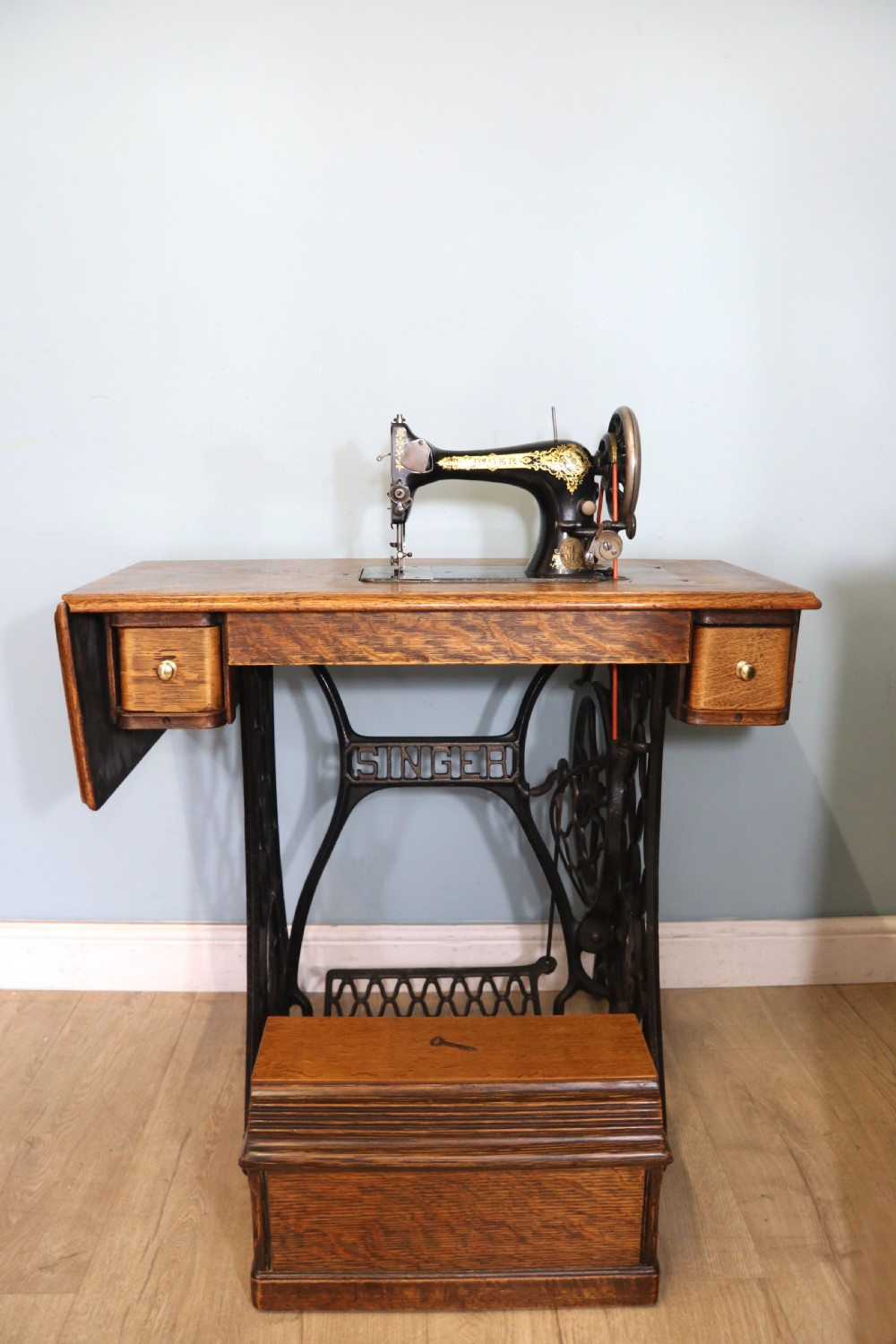 Vintage treadle Singer machine View III