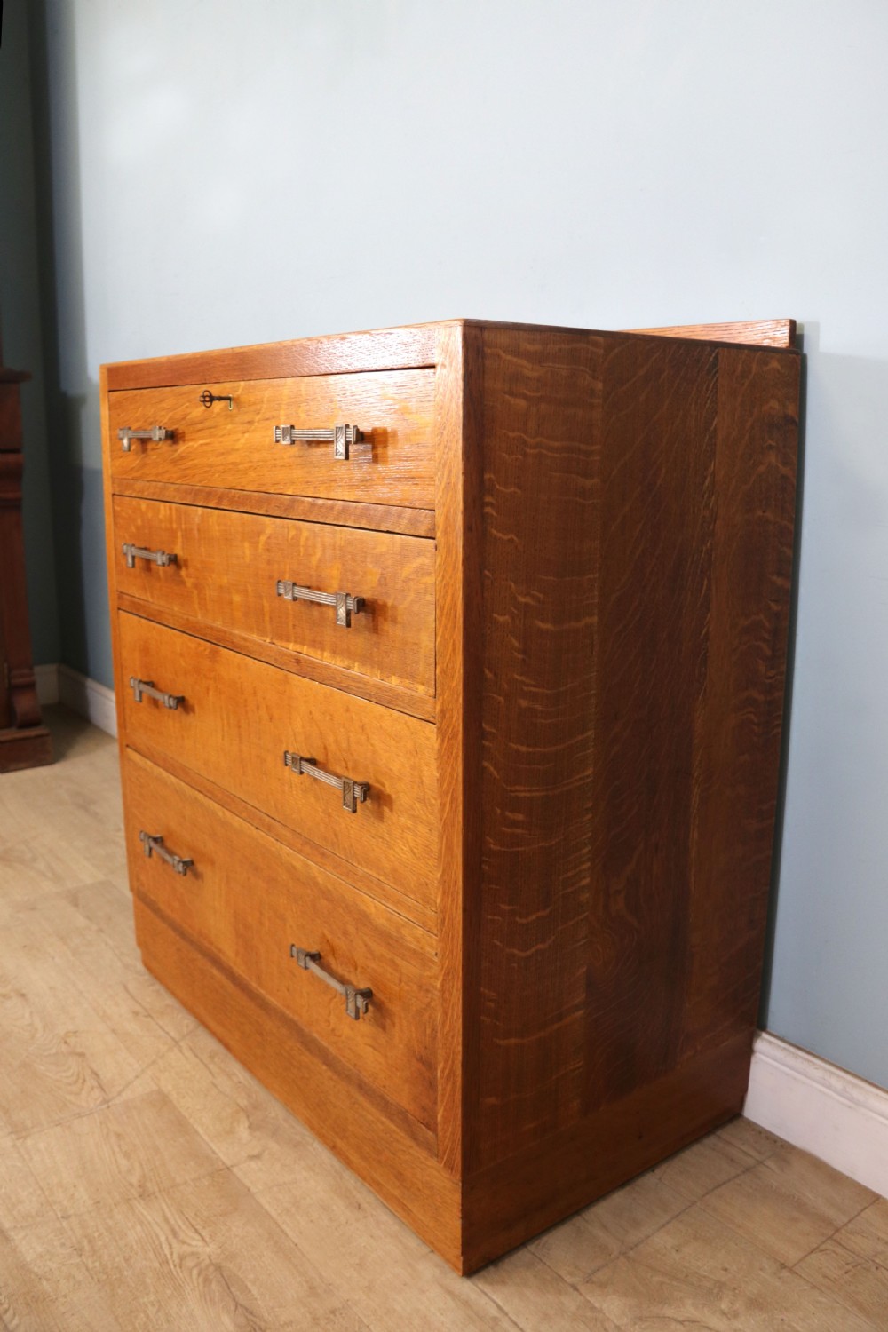 A stylish Heals style four drawer chest of drawers  View V
