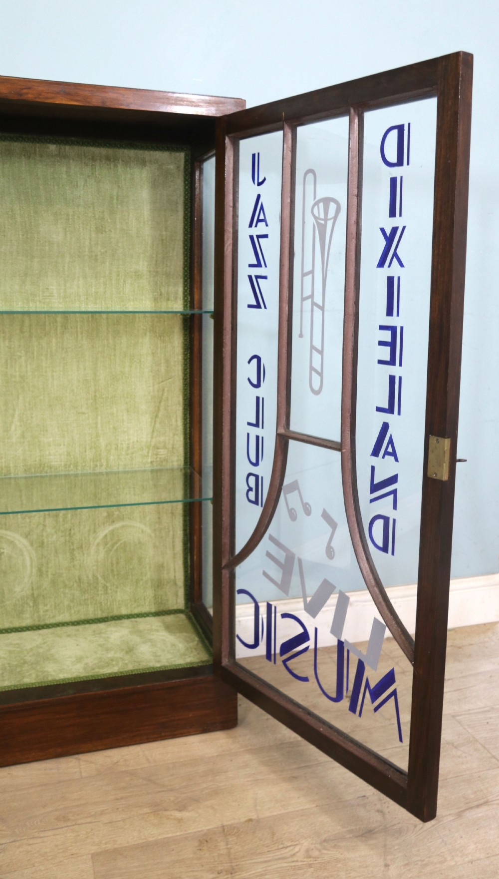 A lovely 1930’s walnut veneered display cabinet  View VII