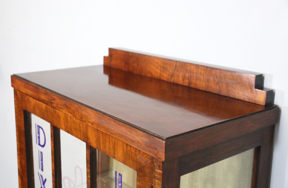 A lovely 1930’s walnut veneered display cabinet  View VIII