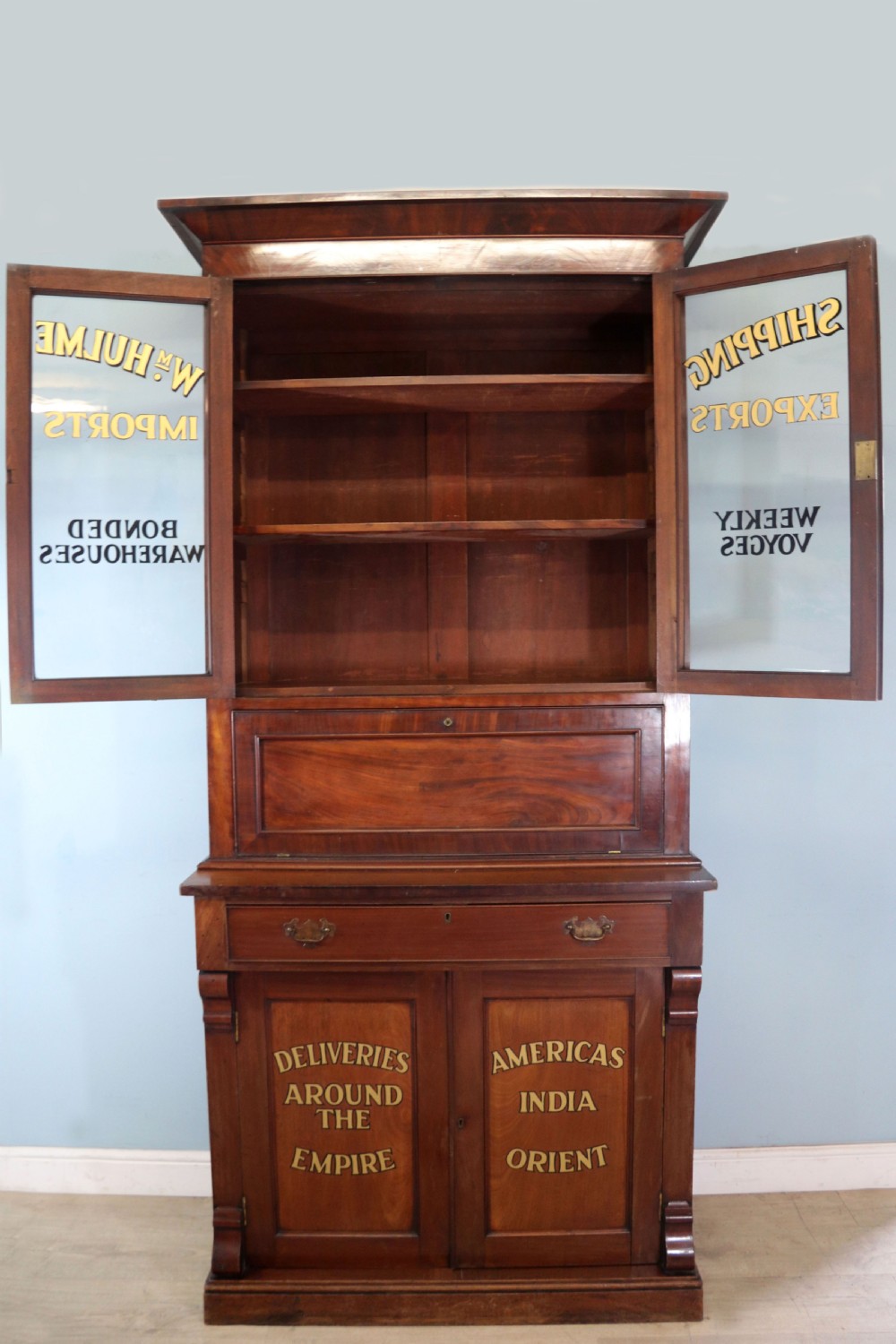 A lovely quality early Victorian mahogany bookcase cabinet View IV