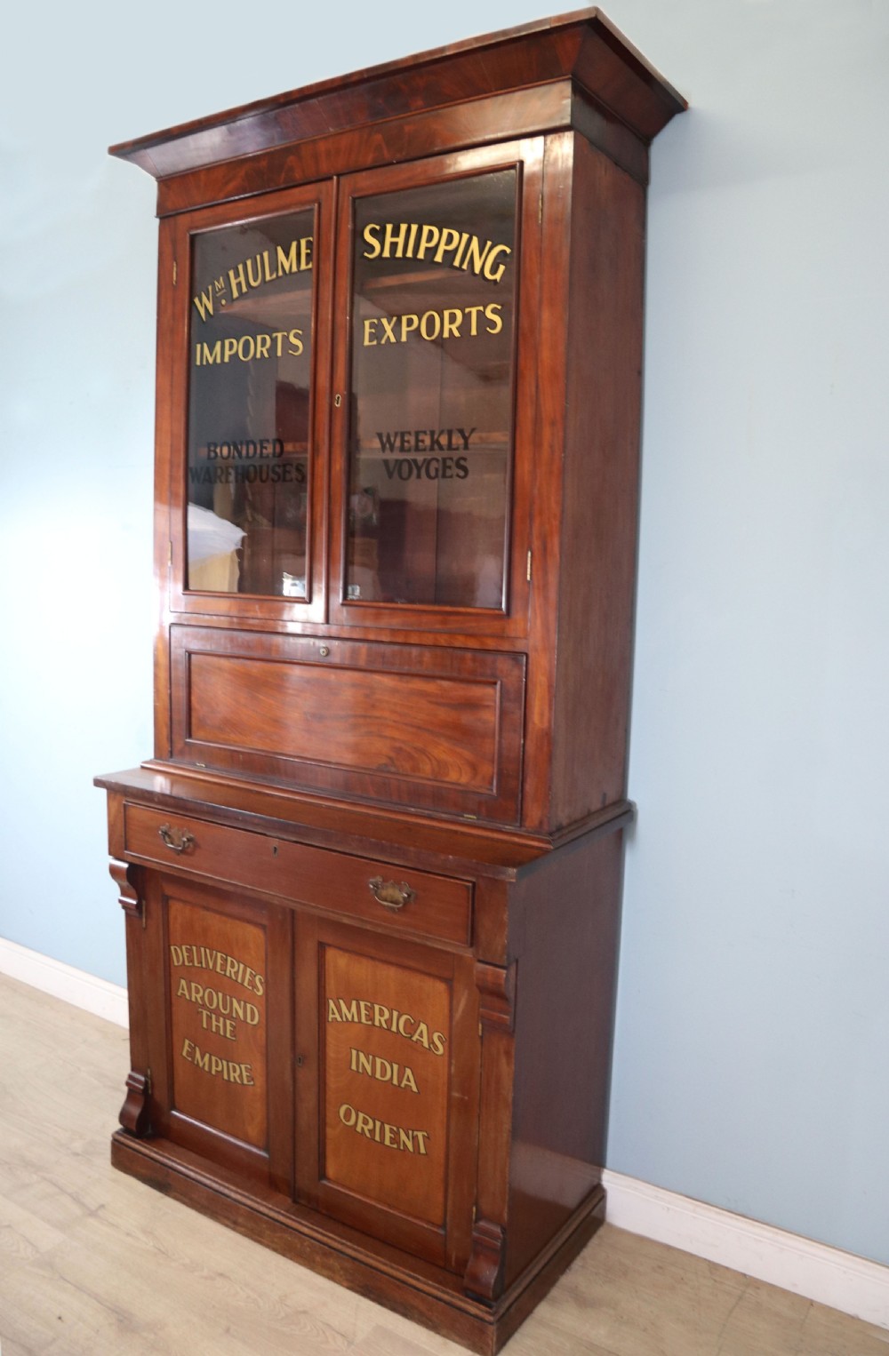 A lovely quality early Victorian mahogany bookcase cabinet View V