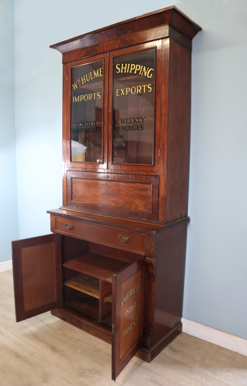 A lovely quality early Victorian mahogany bookcase cabinet View VIII