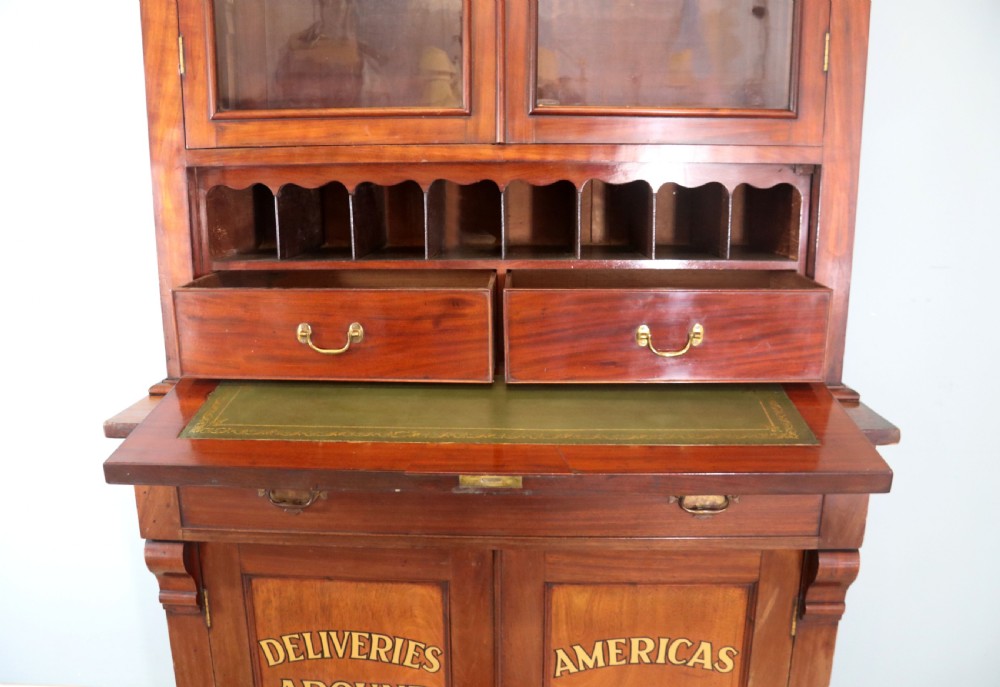 A lovely quality early Victorian mahogany bookcase cabinet View XVIII