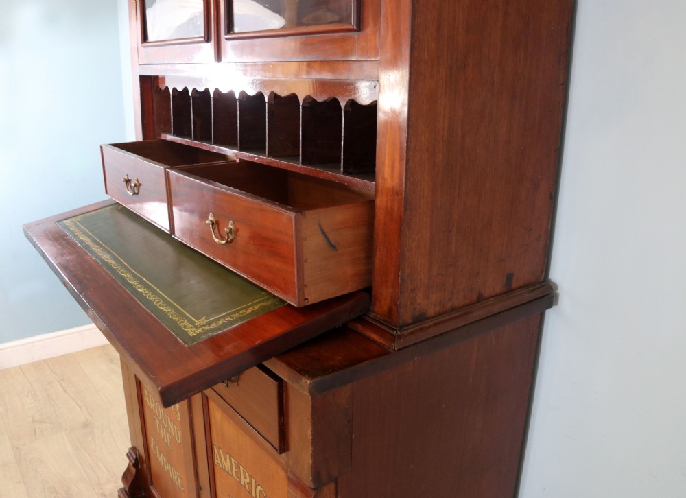 A lovely quality early Victorian mahogany bookcase cabinet View XIX