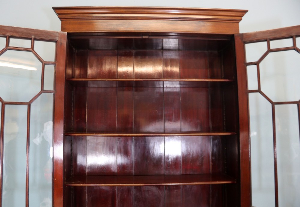 This excellent quality Edwardian mahogany bureau bookcase cabinet  View XI